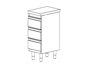 Ormarić sa fiokama Linea Cucina 400x700x850h mm - slika 4